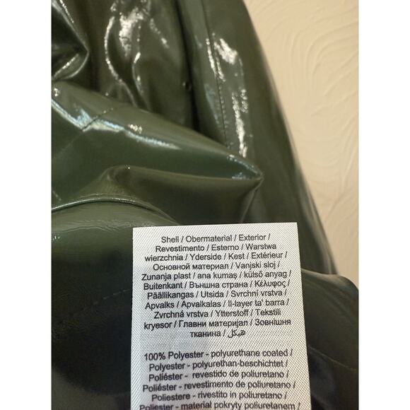 Noisy May Droplets Green PU Coated Rain Jacket Coat Size M Waterproof - Picture 6 of 6